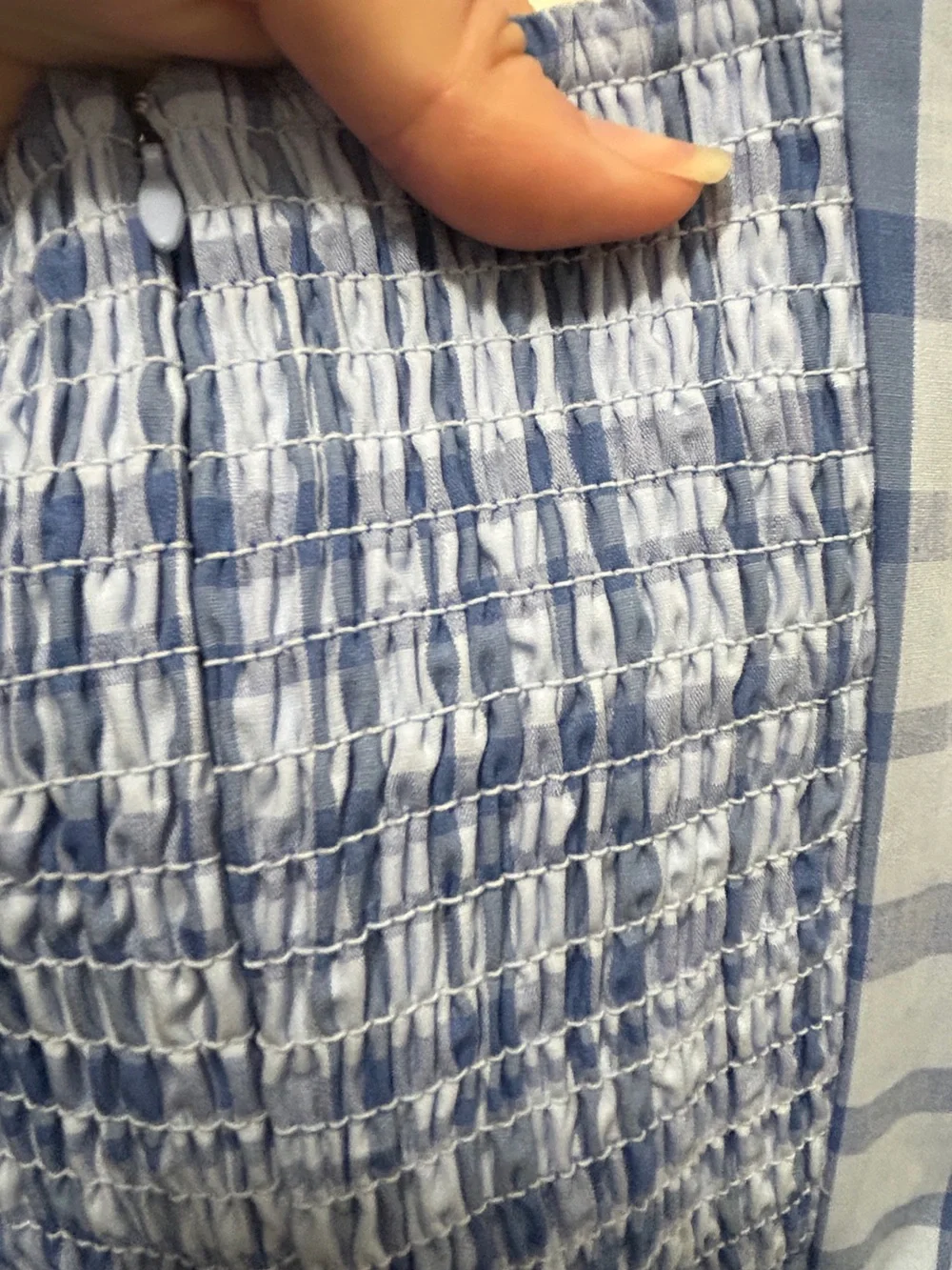 Free Assembly Blue Plaid Midi Dress Size L 12-14 NWT Cottagecore - Picture 7 of 12